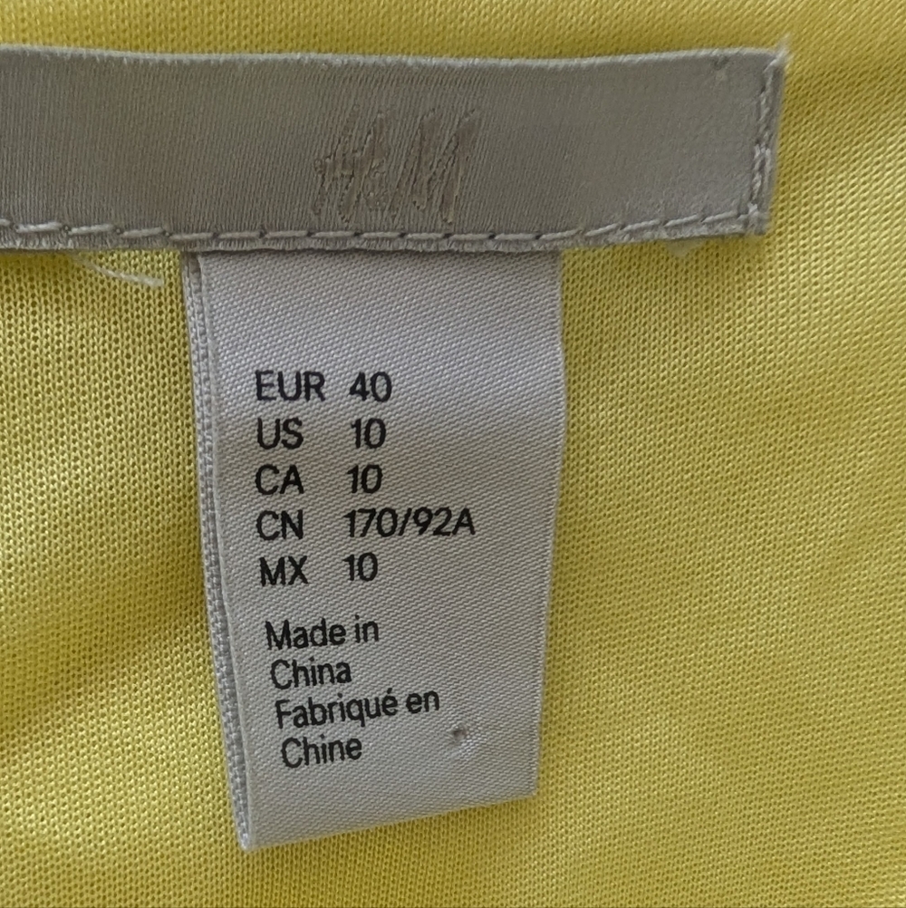 H&M Yellow Sleeveless Midi Dress SZ 10 - Picture 6 of 7
